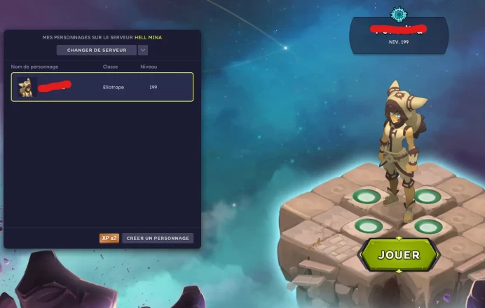 [Hellmina] Eliotrope LVL 199 +1M Kamas - Non Certifié - Compte UP à la main - Instant Delivery !