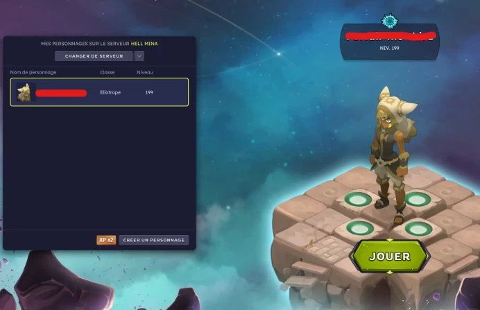 [Hellmina] Eliotrope LVL 199 +1M Kamas - Non Certifié - Compte UP à la main - Instant Delivery !