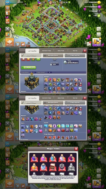 AR189- TH17 Near Max | XP 225 | BK76 AQ78 MP60 GW71 RC42 | +1950 Gems | 10 Epic Equipment | 100% Secure SCID | iOS & Android