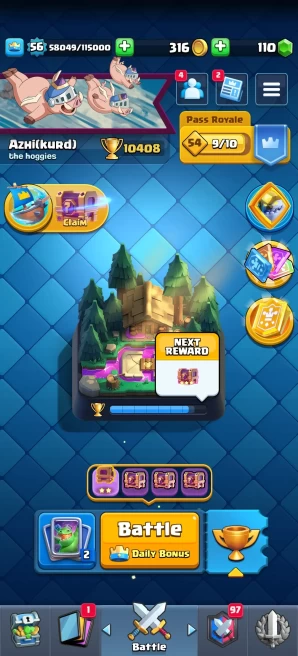 [Code 9089] Level 56 + Th14 / 1 Cards Max + 4 Skins Towers / Very Cheap