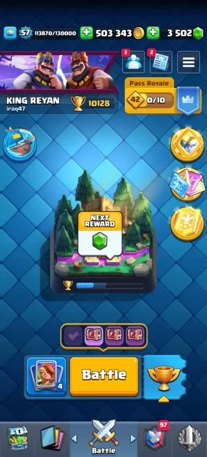 [Code 9091] Level 57 + Th13 / 3 Cards Max + 4 Skins / Very Cheap