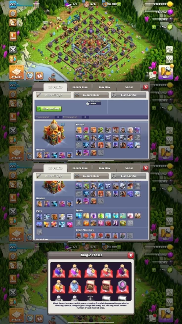 AR193- TH16 Near Max | XP 223 | BK81 AQ85 MP63 GW64 RC38 | 8 Heroes Skins & 4 Epic Equipment | 100% Secure SCID | iOS & Android