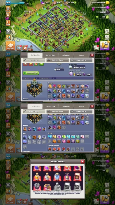 AR199- TH17 Near Max | XP 168 | BK75 AQ89 MP50 GW67 RC36 | 5 Heroes Skins & 6 Epic Equipment | 100% Secure SCID | iOS & Android