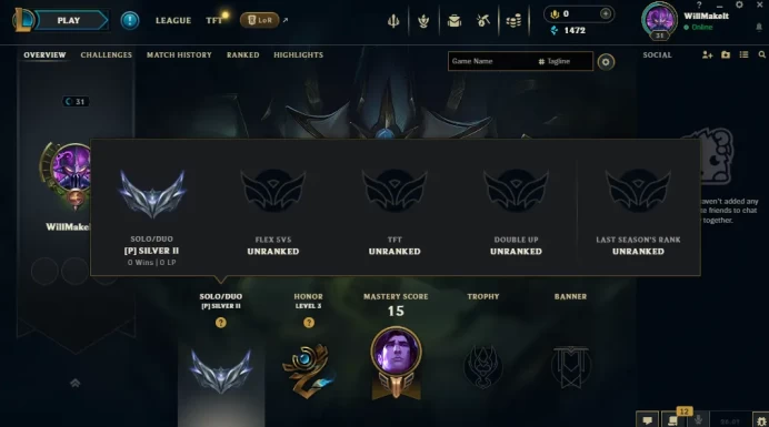 EUW / SILVER 2 START / 46 Champ / 3 Good Skins(3 Epic) / 1.4K BE / HONOR 3 / S14 ACC / 31 LVL / FULL ACCES / HANDMADE / CHEAP