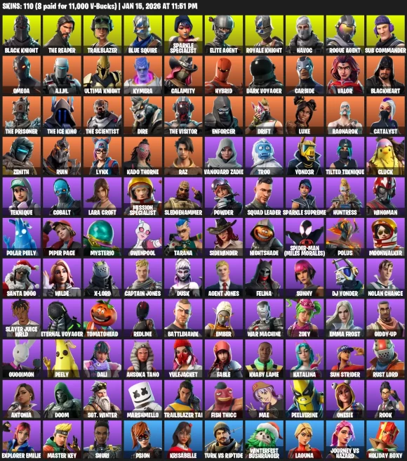 110 Skins | Black Knight + Merry Mint Ax |