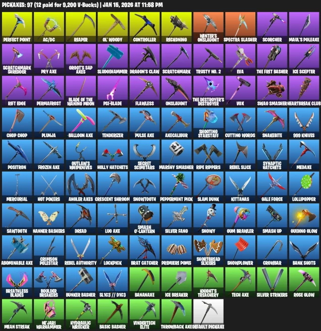 121 Skins | Black Knight, Sparkle Specialist, The Reaper, Floss, Blue Squire, Royale Knight,