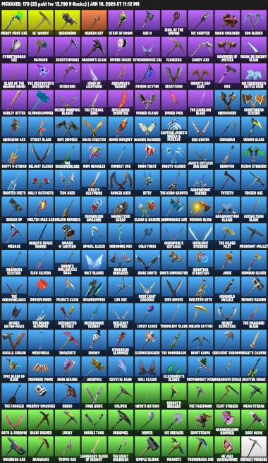 Wonder + Ikonik + Travis Scott + Merry Mint Ax + 171 Skins |