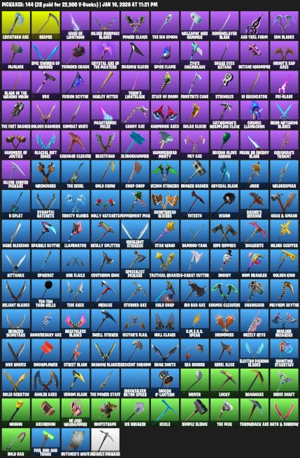 183 skins | OG Renegade Raider | IKONIK | Arcane VI | Leviathan Axe |