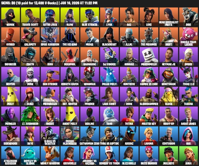 80 Skins | Ikonik + Travis Scott + Glow |