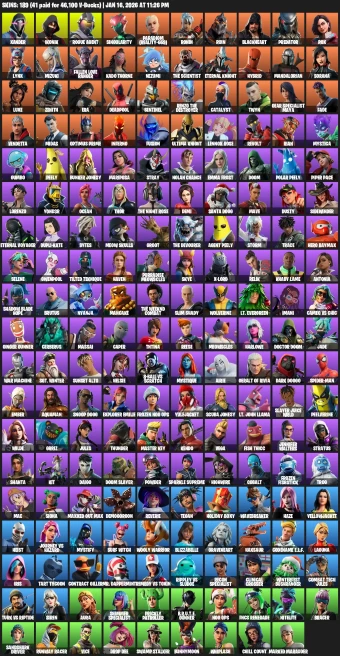 189 Skins | IKONIK | Merry Mint Axe | Gold Meowscles | Gold Midas | Gold Brutus | Rogue Agent | FNCS Renegade