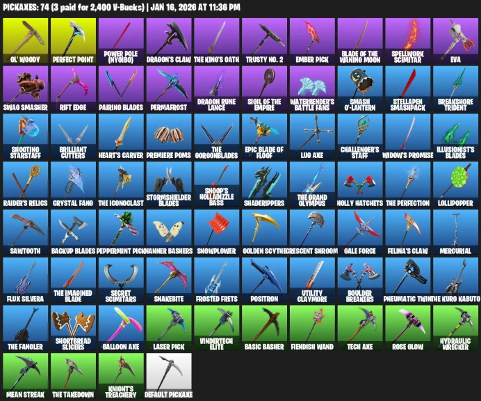 50 Skins + Ikonik + Glow + Elite agent + Og stw