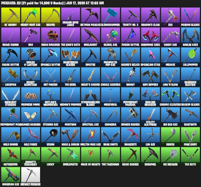 125 Skins | IKONIK | The Reaper | Elite Agent | Rogue Agent | Subzero Cryptic | Lina Scorch | Blue Striker | World Warri