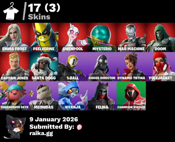 [PC/XBOX] 17 skins | Emma Frost | Peelverine | Gwenpool | Mysterio | War Machine | Doom | Captain Jones | Santa Dogg | 1-Ball