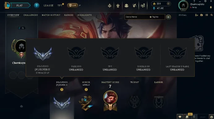 EUW / SILVER 2 START / 35 Champ / 4 Good Skins(3 Epic) / 47.9K BE /350RP / HONOR 3 / S15 ACC / 31 LVL / FULL ACCES / HANDMADE / CHEAP