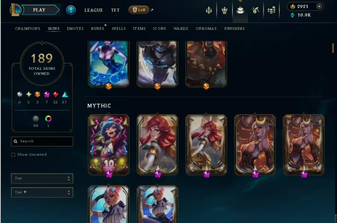 EUW UNK- 189SKIN-150CHAMP-3K RP- HANDMADE-2015ACC