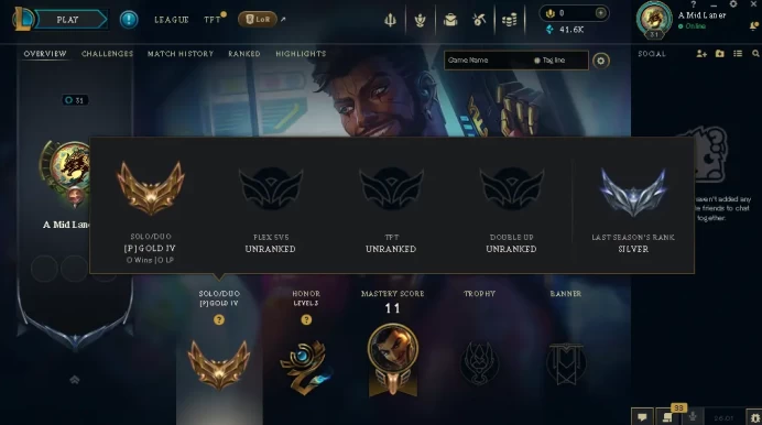EUW / GOLD 4 START / 24 Champ / 4 Good Skins(4 Epic) / 41.6K BE / HONOR 3 / S12 ACC / 31 LVL / FULL ACCES / HANDMADE / CHEAP