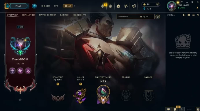 EUW -(S16) IRON 1(60LP)  - 117 Champ -  43 Good Skins(1 Mythic, 3 Legendary, 16 Epic) - 972 BE -S14 ACC - FULL ACCES - CHEAP