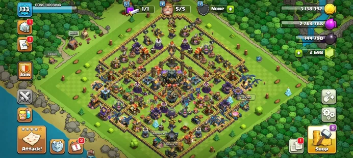 2698 GEMS | FREE NAME | HIGH LEVEL WALLS / DEFENSE | LOTS OF MAGIC ITEMS