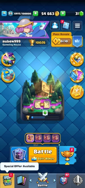 [Code 9104] Level 55 / 1 Cards Max + 12 Skins Towers / Very Cheap
