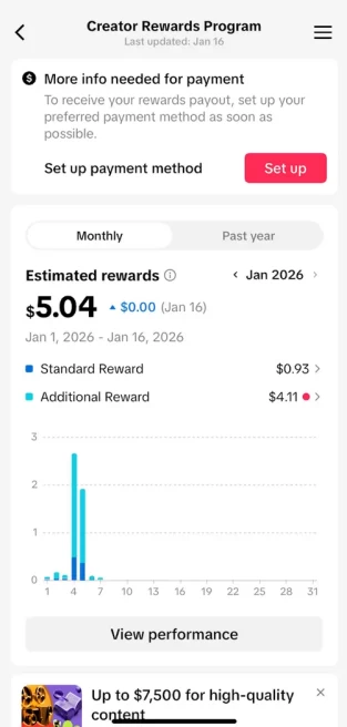 Instanly Delivery/ Monetized 15K Followers+470K Likes Account/ Creator Rewards Program Activated/ Live Stream/ Full Access