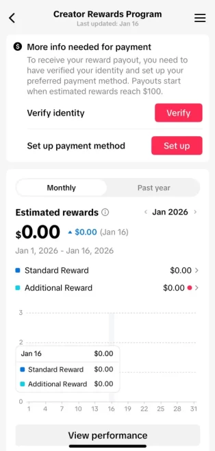 Instanly Delivery/ Monetized 11K Followers+267K Likes Account/ Creator Rewards Program Activated/ Live Stream/ Full Access