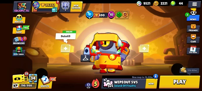 [Code 9107] Level 144 / 36k Trophy + 126 Skins / Very Cheap