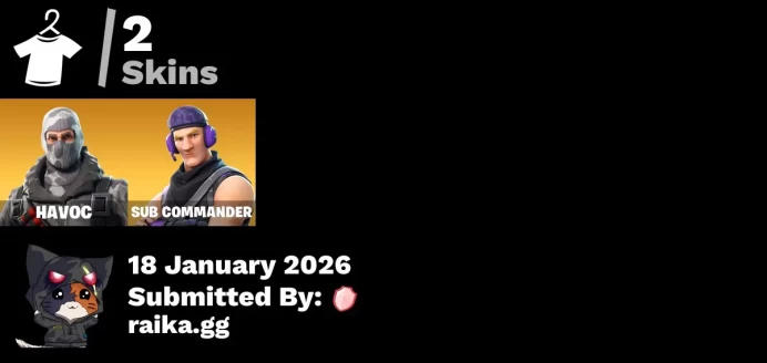 [PC/PSN/XBOX] 2 skins | Havoc | Sub Commander | Backup Plan | Metalhead | Clawz Retro | Instigator | Boogie Down | Make a Seat
