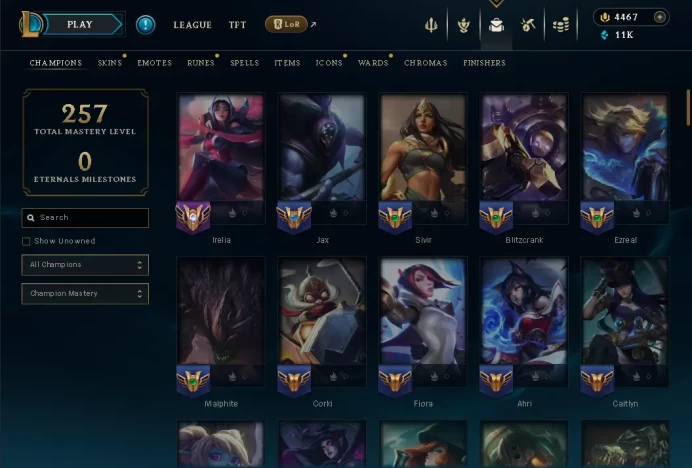 EUW UNK- 83SKIN-115CHAMP-4467 RP-2014ACC-HANDMADE