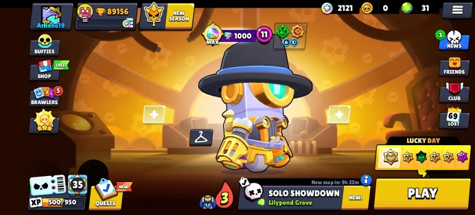 [Code 9122] Level 279 / 89k Trophy + 383 Skins / Brawl Pass Actived / Very Cheap
