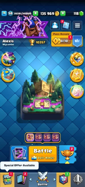 [Code 9126] Level 58 + BS 15k Trophy Shelly Star / 1 Cards Max + 7 Skins Towers / Very Cheap