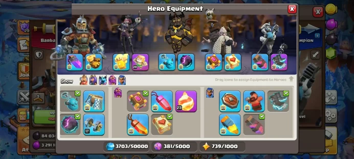 MAX EQUIPMENT | MAX BH | FREE NAME | MAX DEFENSES | 2204 WAR STARS