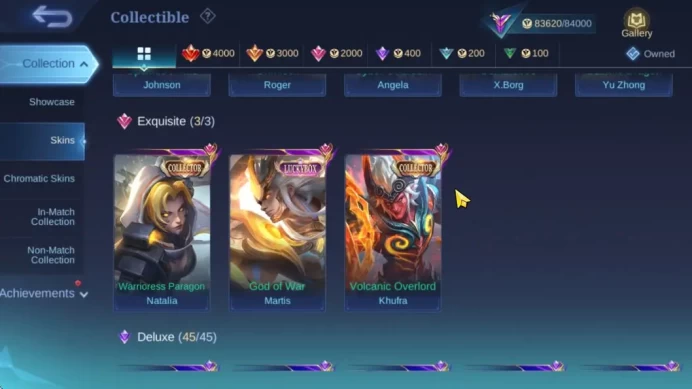 Hero 131 Skin 322|Jhonson Roger Xborg Transformer,AngelaAspirant,YZ Prime,Kufra CC,Martis LuckyBox,Etc|Take Email|MLBB1913