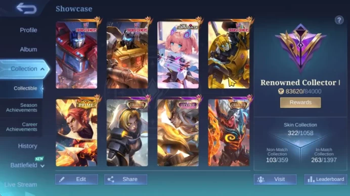 Hero 131 Skin 322|Jhonson Roger Xborg Transformer,AngelaAspirant,YZ Prime,Kufra CC,Martis LuckyBox,Etc|Take Email|MLBB1913