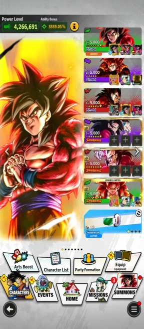 ANDROID+IOS- Nice Team GT+UL ss4 gogeta+UL ss4 Vegeta 8s+UL ss4 Goku 12S+ LF ss4 Gogeta 10s+ss4 GokuVegeta+Have Equip For Team (D72)