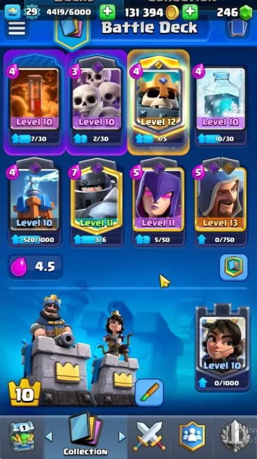 Lvl 29|Trophy 6098|KTL 10|Limited Skin|Card 107| 2 EVO 2 Champ 15 Legendary 31 Epic,30 Rare,29 Common|Take Email(CR1209)