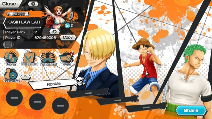 Global | 3 EX | Onigashima Zoro,TFE MD Luffy, WI Trafalgar Law | Rank 2 | Bandai | Check SS (OPBR1644)