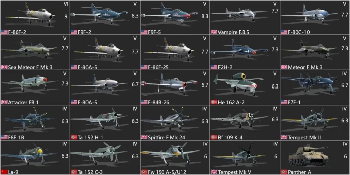 [Code 9140] Level 95 / 6 Rank - F-86F-2 / Local Europe / No acces mail 
