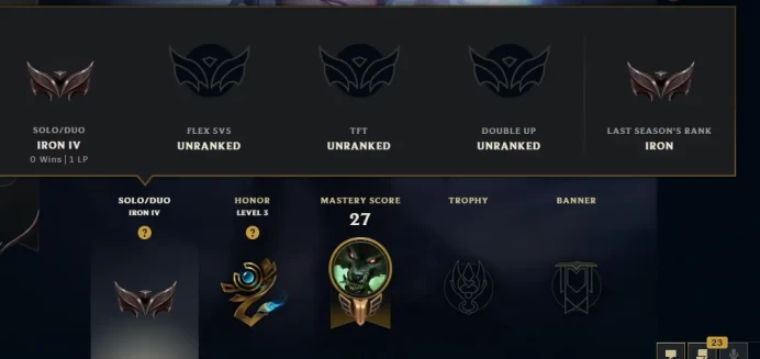 EUW SEASON 16//  Iron IV 0LP // stuck Low MMR ( 2W ⸱ 21L ) // 40K BE // Changeable ID // Full Access // Instant Delivery // # EUW iron 4 / iron 