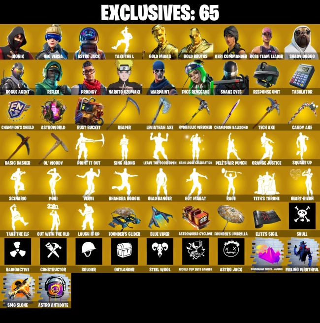 Full Acces | 395 skins | OG STW | IKONIK | Take The L | Leviathan Axe | Astro Jack | Neo Versa | Gold Midas | Gold Brutus | Keri Commander
