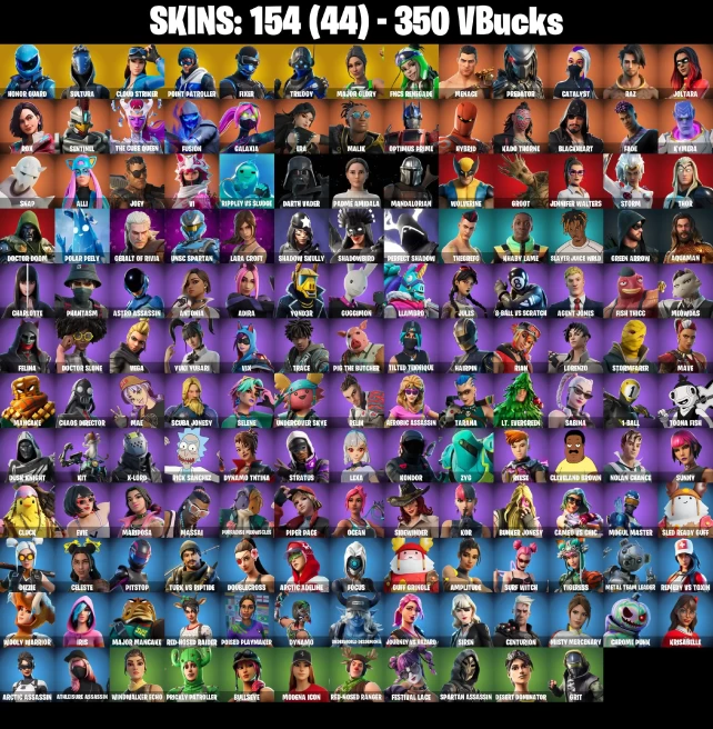 Full Access | 154 skins | Honor Guard | Leviathan Axe | Point Patroller | Cloud Striker | Sultura | Fixer | Trilogy | FNCS Renegade | Menace