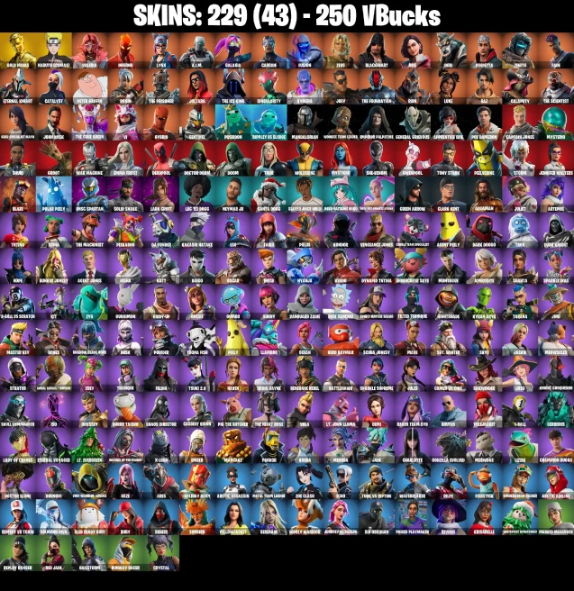 Full Access | 229 skins | Gold Midas | Leviathan Axe | Naruto Uzumaki | Valeria | Inferno | Lynx | A.I.M. | Galaxia | Carbide | Blackheart