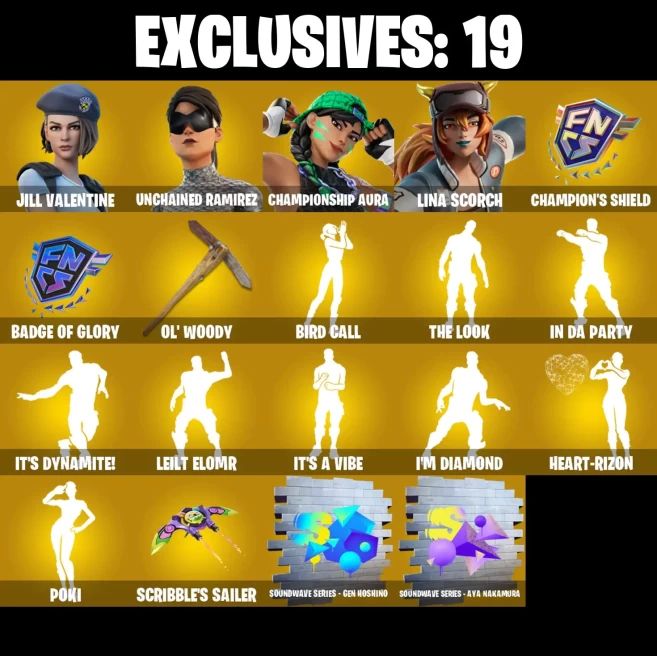 Full Acces | 531 skins | Unchained Ramirez | Jill Valentine | Championship Aura | Lina Scorch | Hades | Peter Griffin | Era | Mizuki | Dynamo