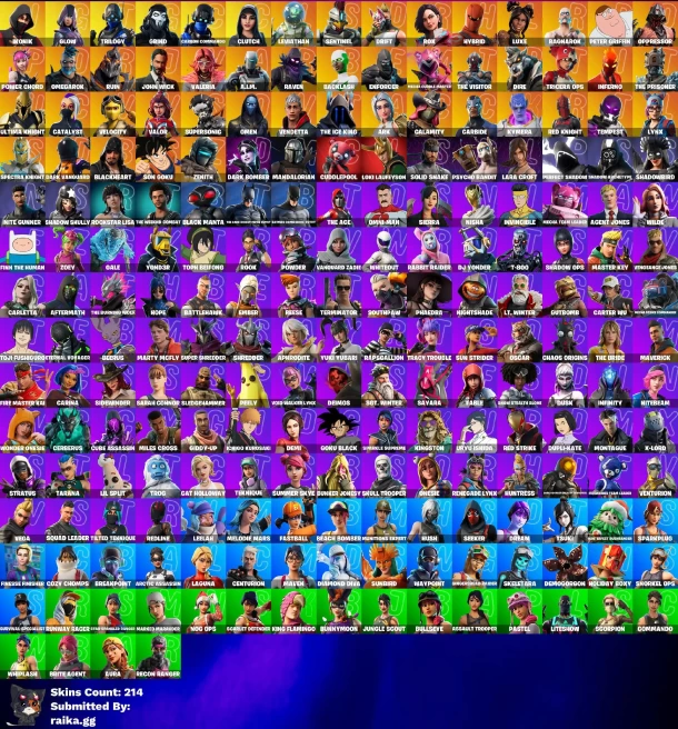 [PC] 214 skins | IKONIK | Glow | Trilogy | Grind | Carbon Commando | Clutch | Leviathan | Sentinel | Drift | Rox | Hybrid | Luxe | Ragnarok