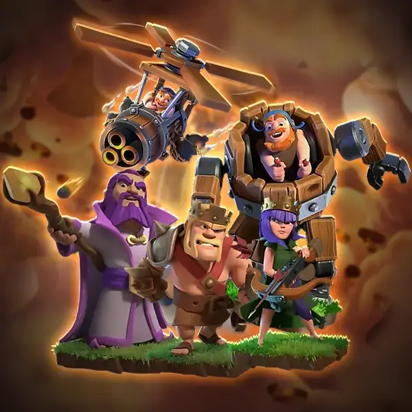 TH18 [fast upgrade] ◈ 5Workers ◈ 6000+ GEMS ◈ 3-4 Epic Hero Equipments ◈ Can Boost 8 Super Troops ◈ Builder Base 6-8 ◈ SC ID Login