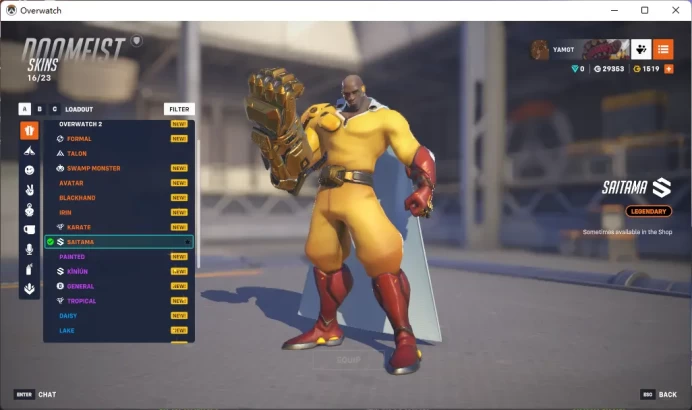 DOOMFIST / SAITAMA / NEW YORK EXCELSIOR AWAY / 1500 Overwatch Coins / see the picture / Please Read Description / TaylorS