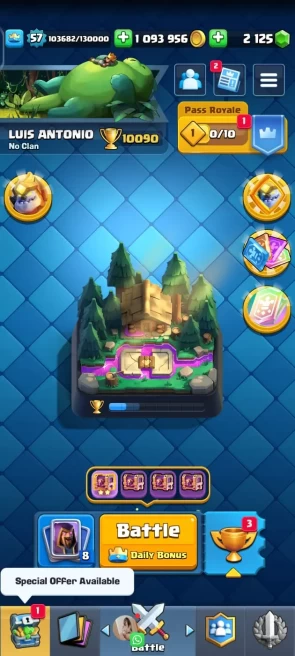clash royale level 57, king tower level 15, C5161