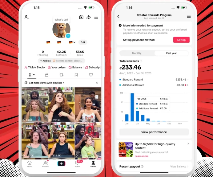 Germany Monetized Account Creator Rewards Program Active | 42k Real Followers 536k Likes | Real Screenshots + Full Access, No outstanding issues