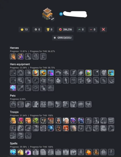 M218 ◈ Th 8 Full Max ◈ Epic Frost Flake Royale Champion Equipment already Have ◈ Name Change Free ◈ King 19 Queen 10