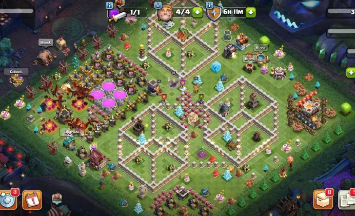 M215【Rare 4 Defense Th 11 Max】5 Epic Max: SB/FA,MM/DC/FB(15)◆1.5K Medals◆NC 500◆Xmas Tree, Obstacles, Statue◆Tiger Mountain Scenery