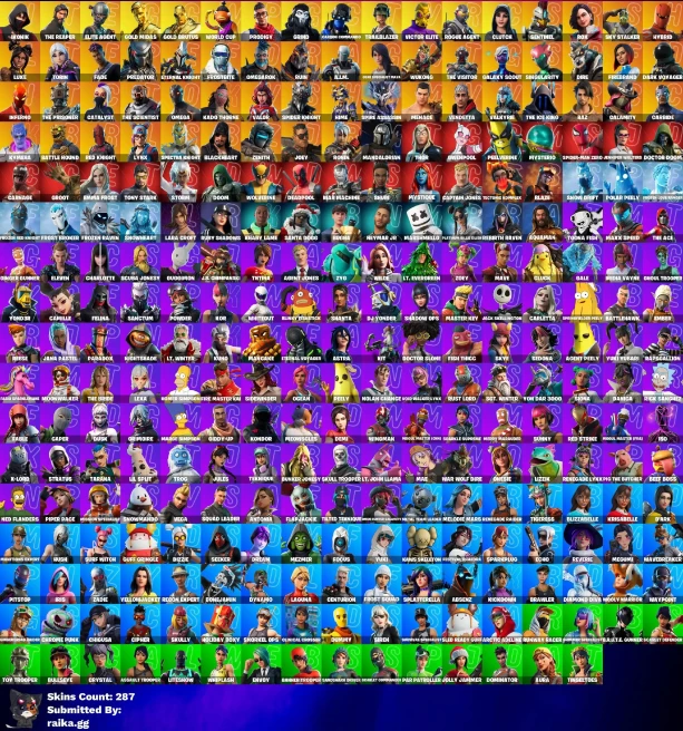 [PC] 287 skins | IKONIK | The Reaper | Elite Agent | Gold Midas | Gold Brutus | WORLD CUP | Prodigy | Grind | Carbon Commando 